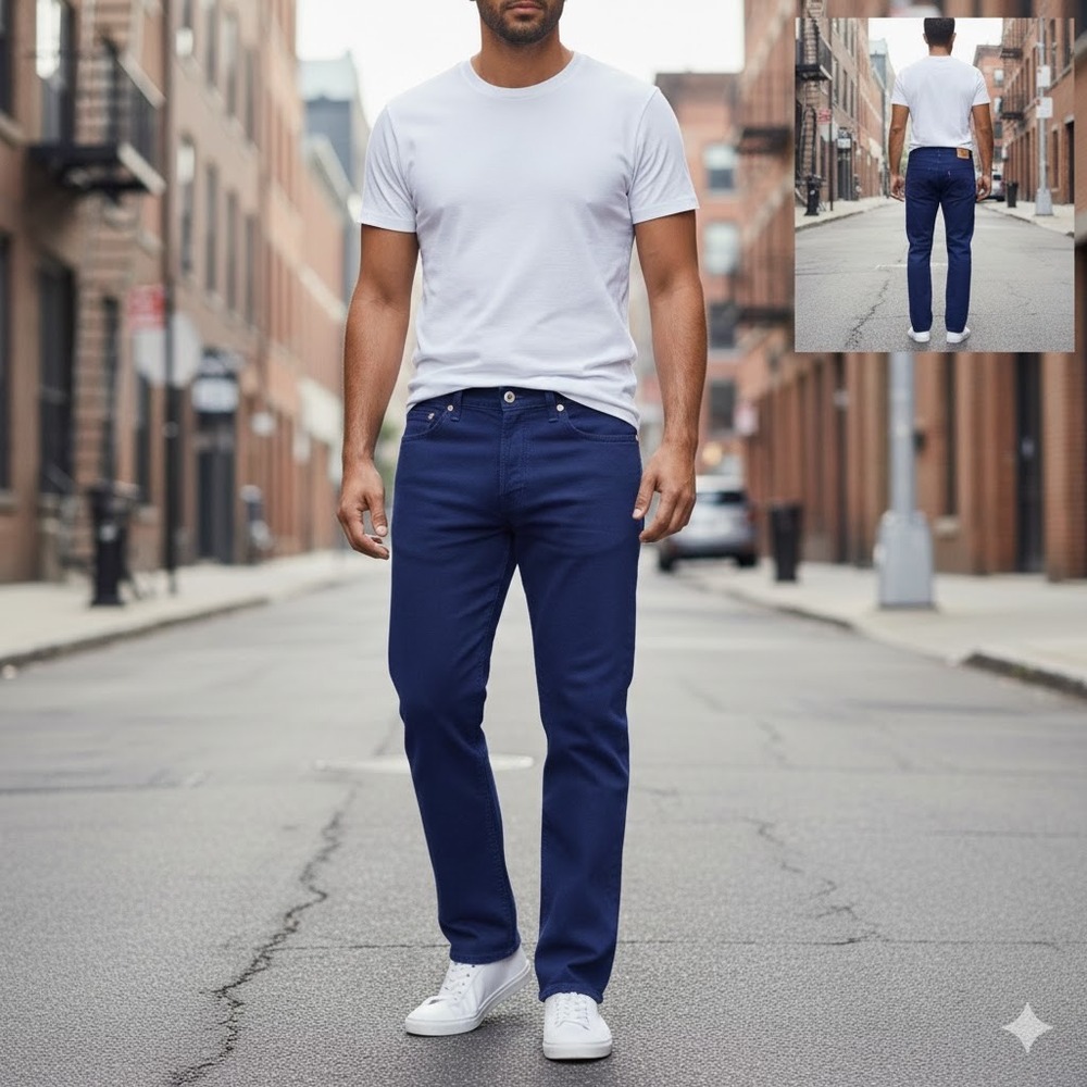 Levi's 501 Original Fit Men's Blue Cotton Straight Leg Jeans 36x30